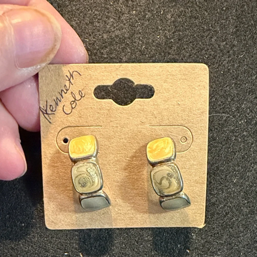 Kenneth Cole Silver and Gold Wearable Earrings
